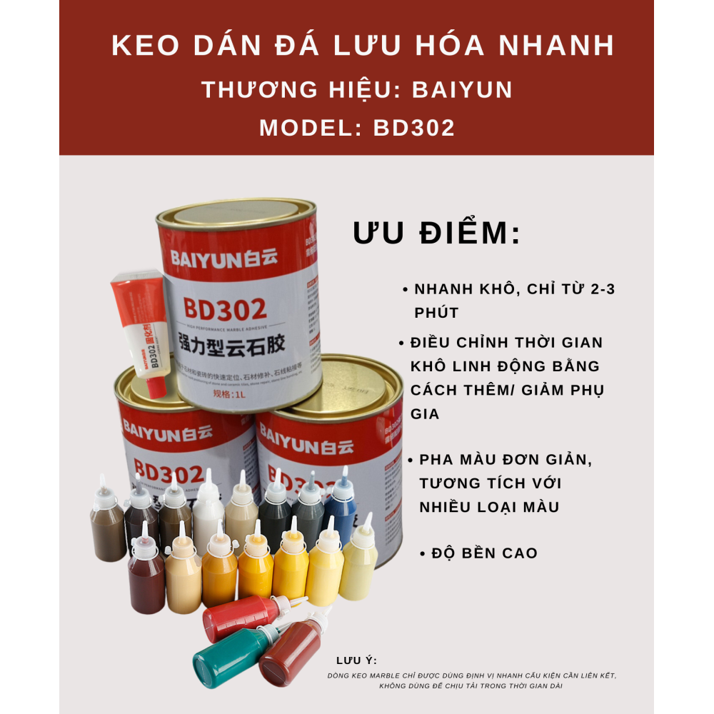 keo dán đá lưu hóa nhanh BD302